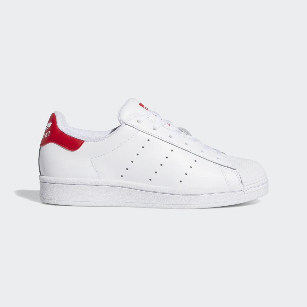 Adidas Boys' Superstar Stan Smith Shell Toe Originals Shoes White/Deep Red Ireland FX3912